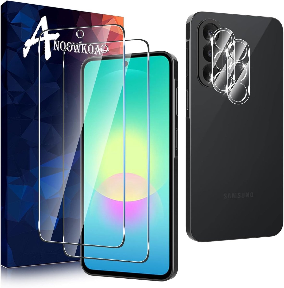 Anoowkoa 2+2 Pack voor Samsung Galaxy A27 5G Screen Protectors en Camera Lens Protectors Guard Gehard Glas Film, Anti - ShopVlot