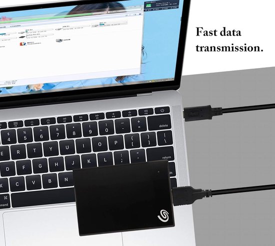 Type-C naar Micro-B kabel 5Gbps - Mobiele Harde Schijf Datakabel 1M Zwart — afbeelding 4