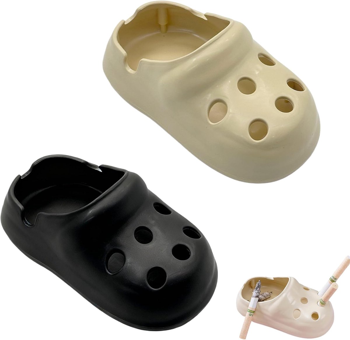 2pcs Outdoor Indoor Ashtray Funny Ashtray Modern Table Top Ashtray Cigarette Ashtray with Perforated Shoe for - ShopVlot