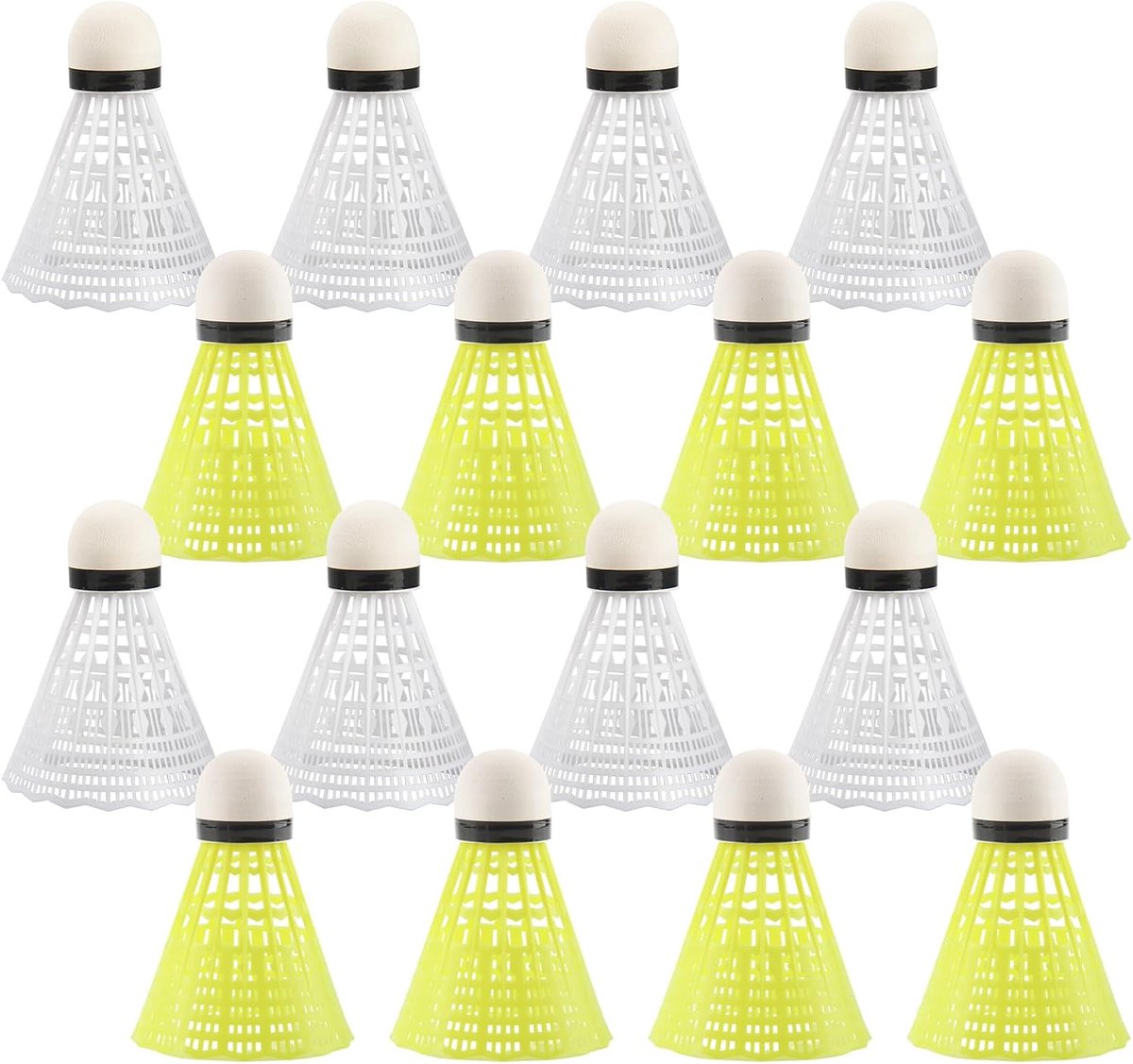 16 stuks veerballen, badmintonballen, nylon, duurzame shuttballen, speed 2 kleuren, badmintonballen, badmintonballen - ShopVlot