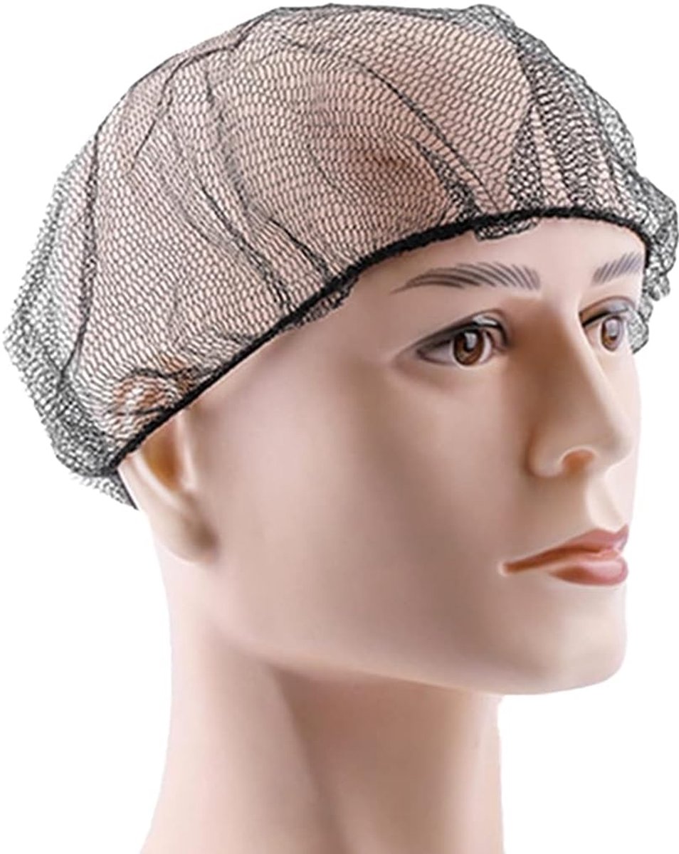 Polly Online 20pcs Black Disposable Hair Nets with Elastic Mesh Edge - ShopVlot