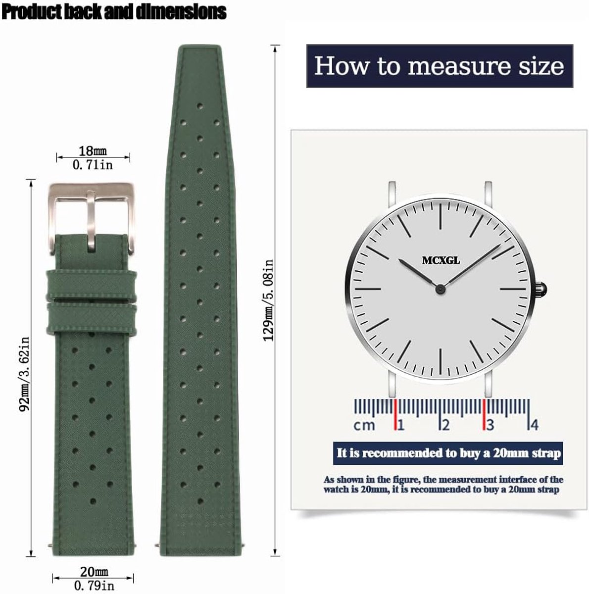 Tropische siliconen horlogeband 18 mm 20 mm 22 mm - slijtvaste reservearmband voor heren dames sport waterdichte - ShopVlot