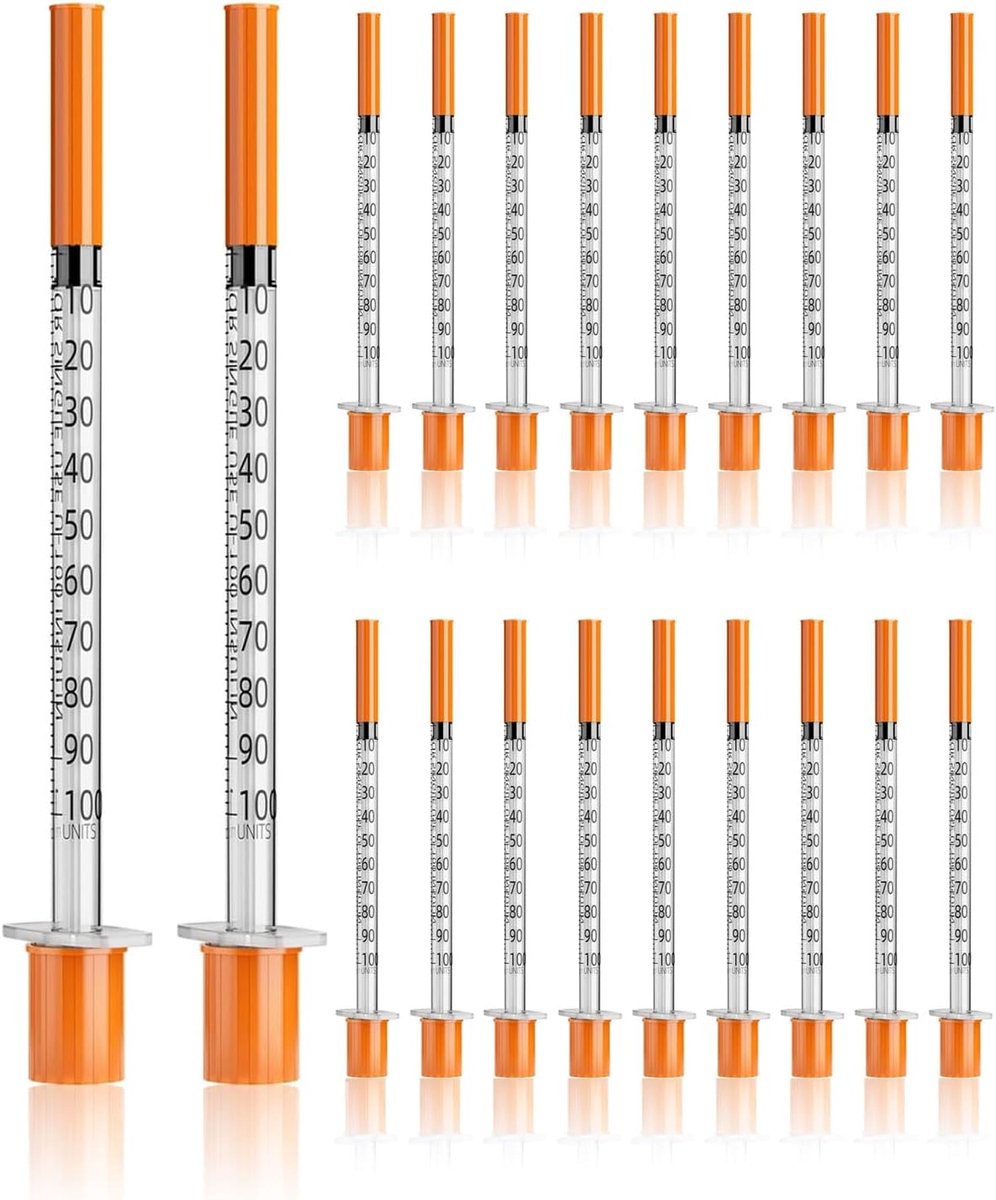 Insulinespuiten 1 ml - plastic buisjes 30 g - lekvrij en gemakkelijk te hanteren - ideaal voor laboratoriumgebruik - ShopVlot