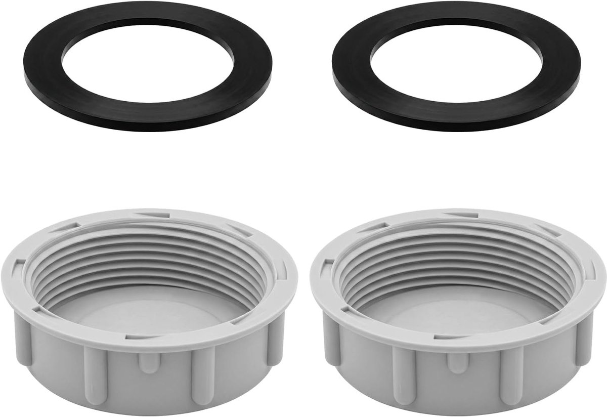 Wastafel afdekkap 54mm - Grijs met rubberen afdichtingsring - Voor wasmachine en keuken - ShopVlot