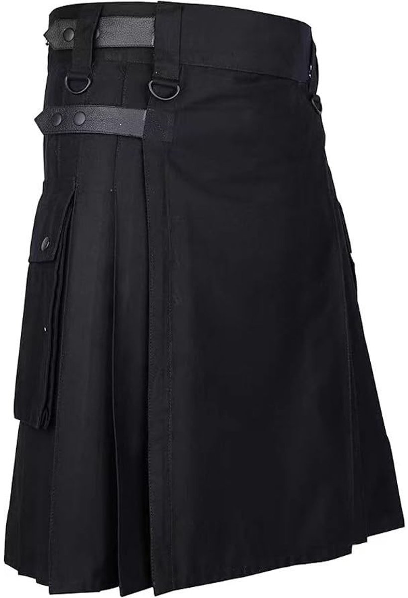 Tartan Kilt met Grote Cargo Pockets en Verstelbare Bandjes