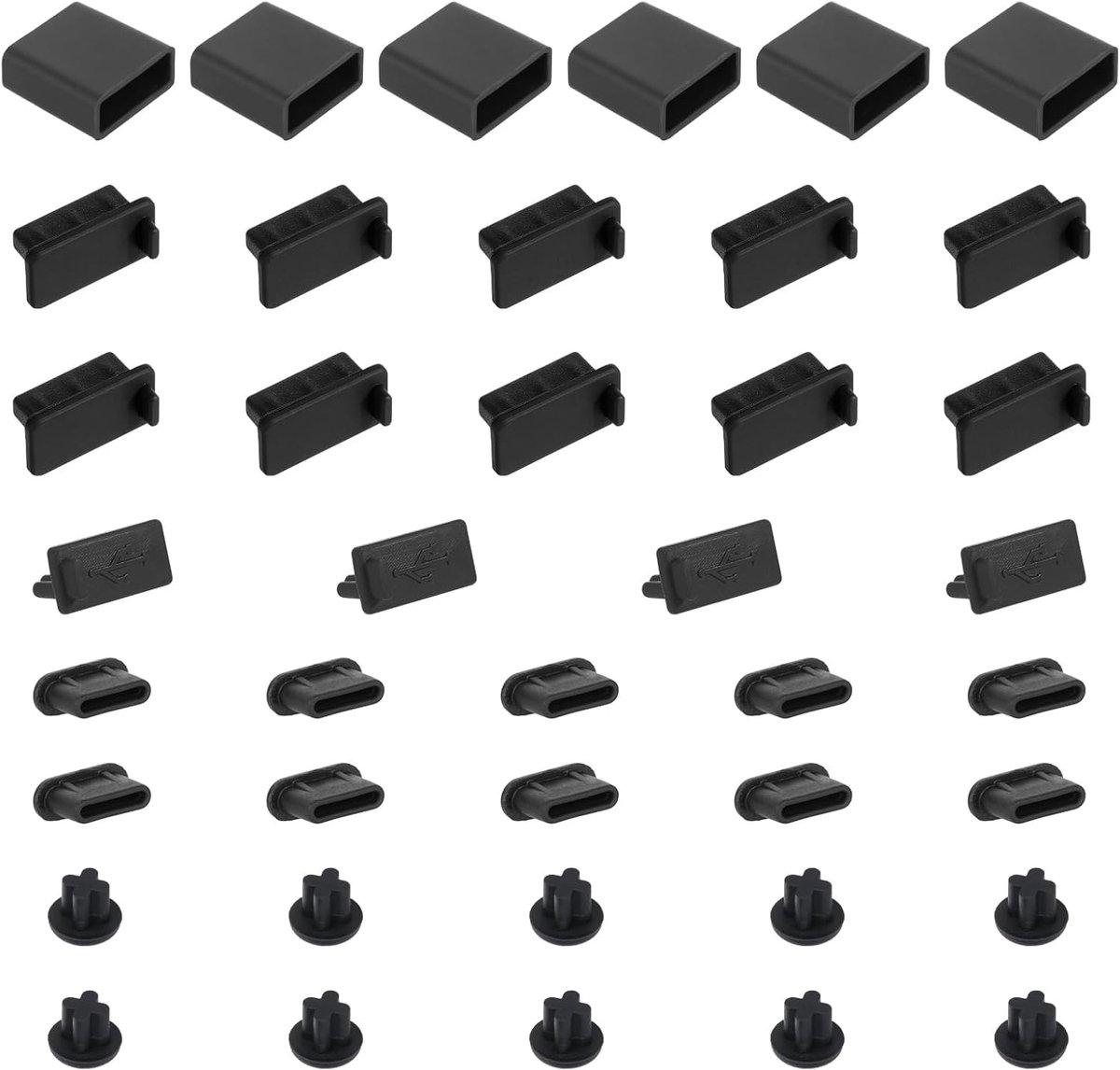 USB anti-stofdeksel set 40 stuks - siliconen bescherming - voorkomt stof in poorten - ideaal voor elektronica - ShopVlot