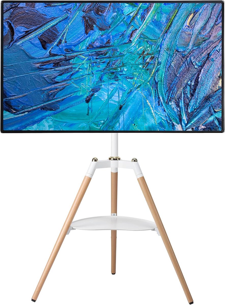 TV Stand Tripod 32-65 Inch - Houten TV Easel - Hoogte verstelbaar - Stijlvolle oplossing voor moderne interieurs - ShopVlot
