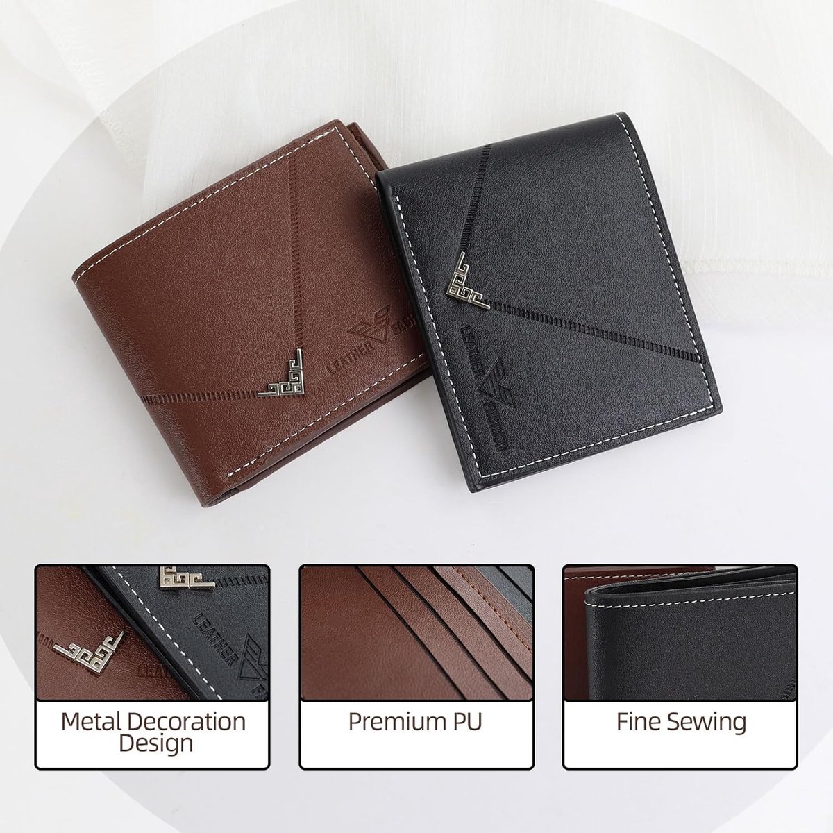 Herenportemonnee - Soft PU Leer - Bruin - Compact voor dagelijks gebruik - ShopVlot