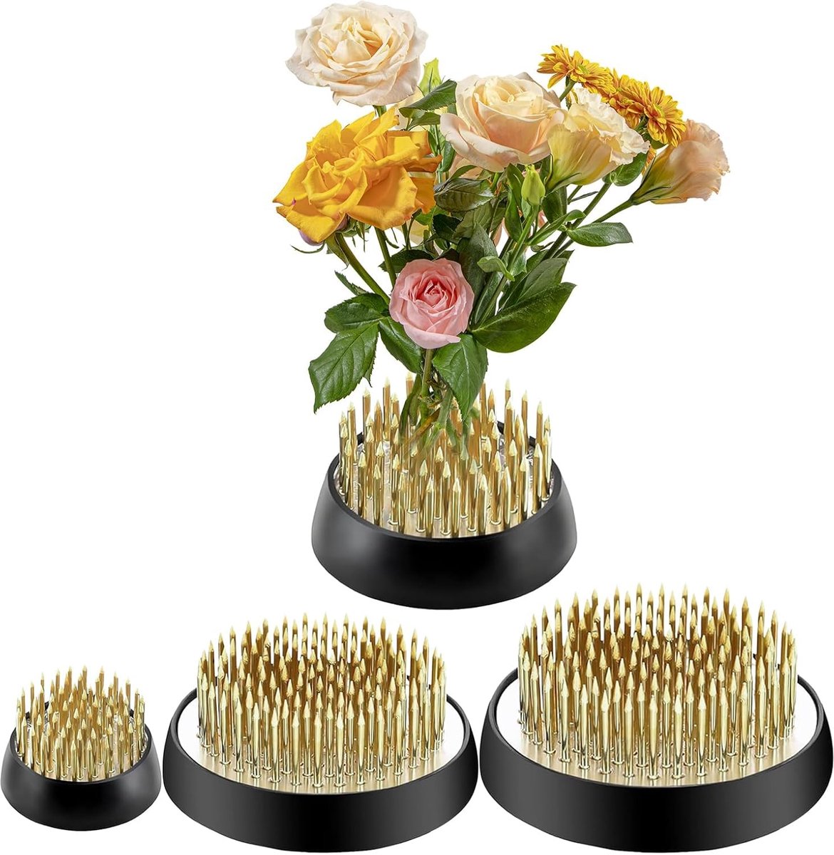 Stekels voor Ikebana - Roestvrijstalen sokkel - Antislip en stabiel - Ideaal voor bloemstukken - ShopVlot