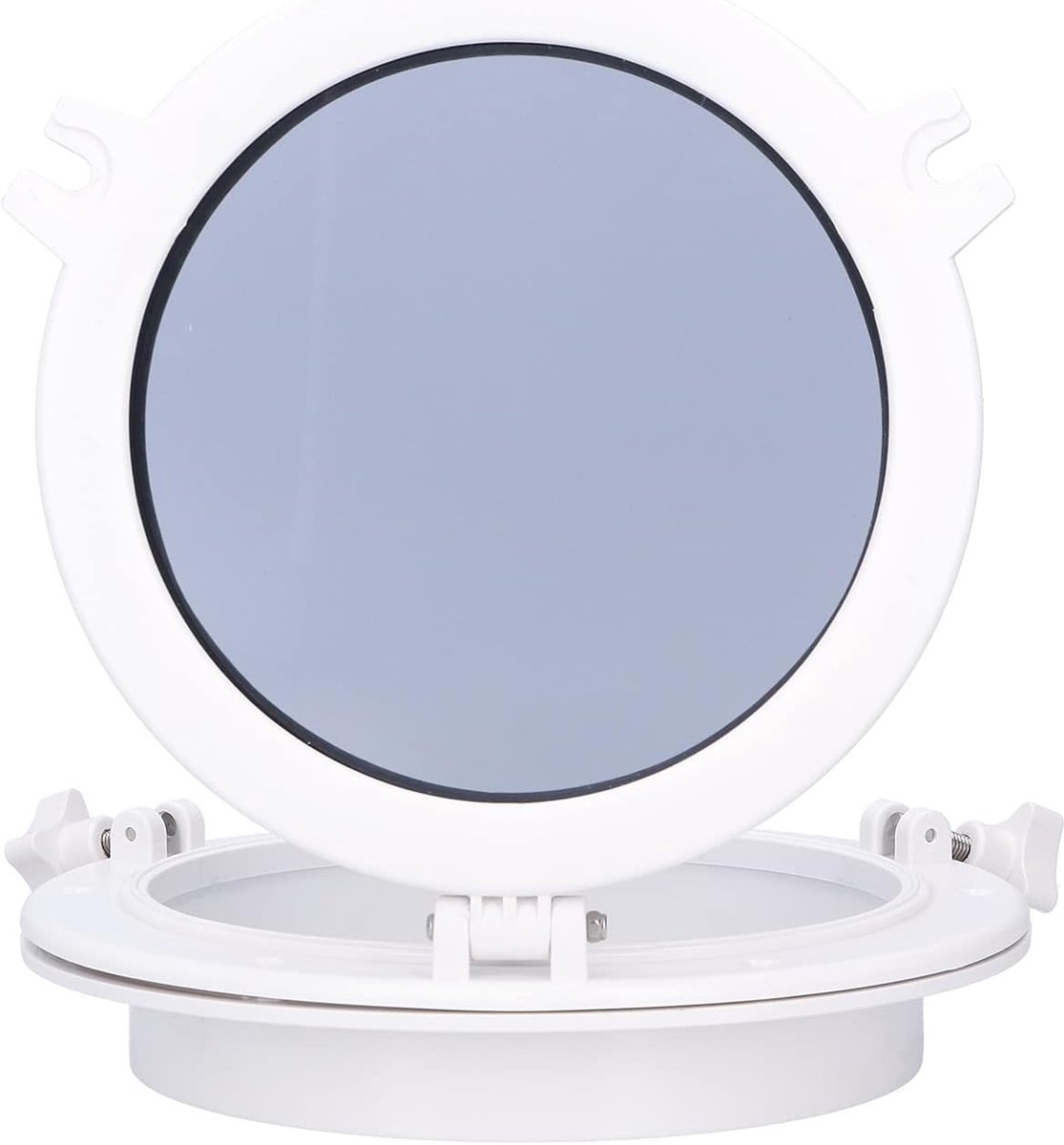 Hatchdeur 264mm - Gelaagd glas - Wit rond - Ideaal voor boten en motorhomes - ShopVlot