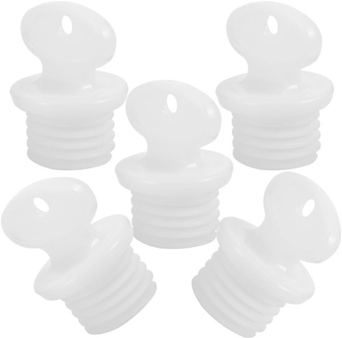 5 stks Hot Water Cover Warm Water Caps Kleine Caps voor Hot Bag Kleine Zak Stekkers Afdichting Plug Warm Water Bag Plug Warm Water Flessen Stekkers Seal Stoppers Wit Plastic