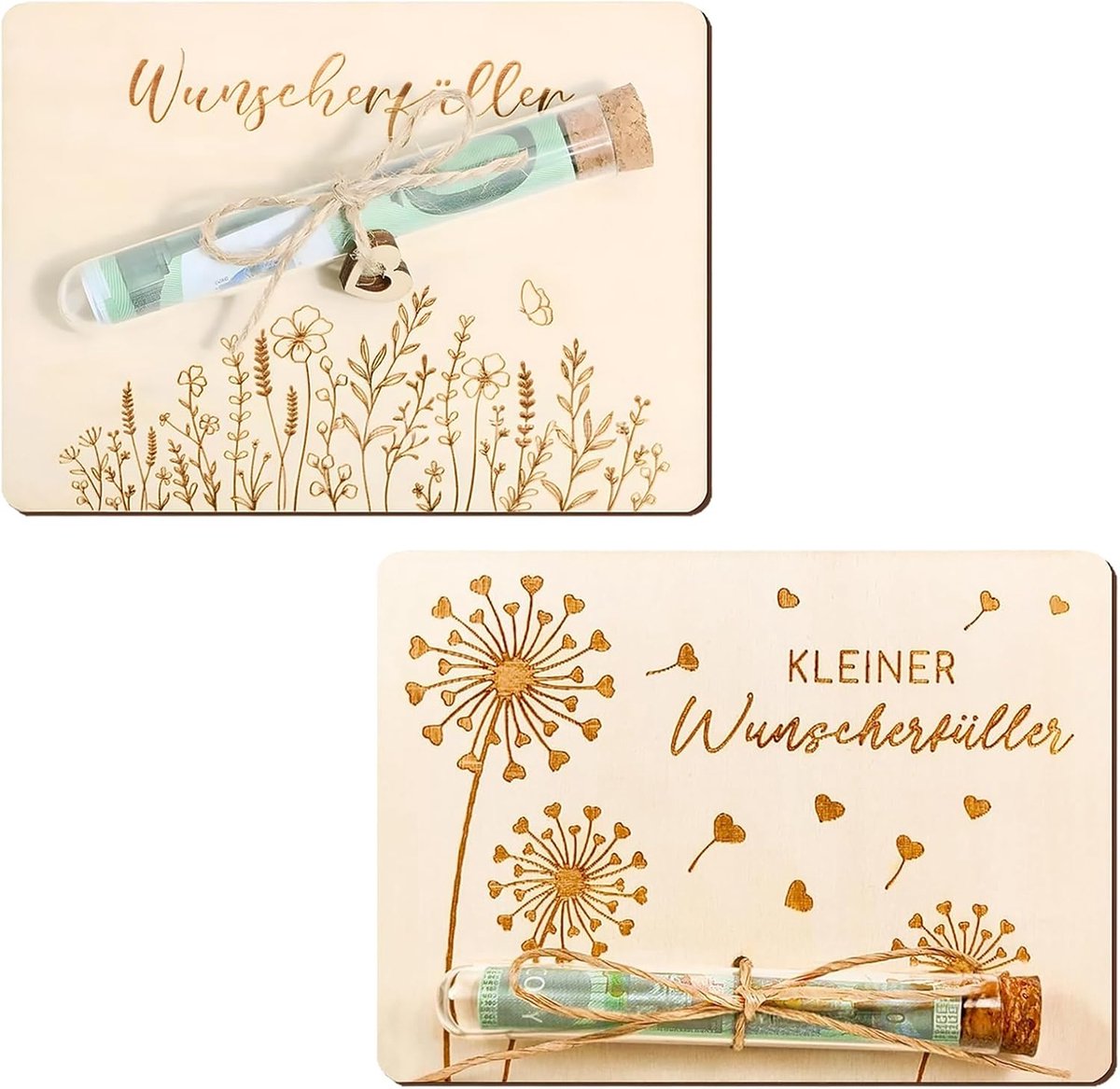 Geschenkdoos verjaardag met houten wenskaart - inclusief reageerbuisjes - uniek ontwerp - ShopVlot