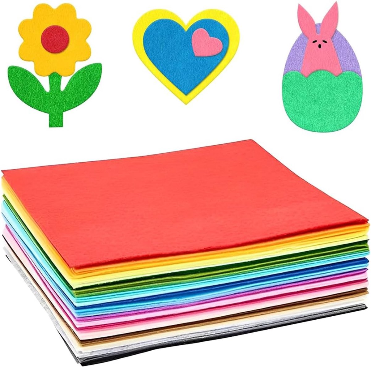 Viltbladen set 20 x 30 cm - kleurrijk polyester - zacht en sterk - ideaal voor knutselen - ShopVlot