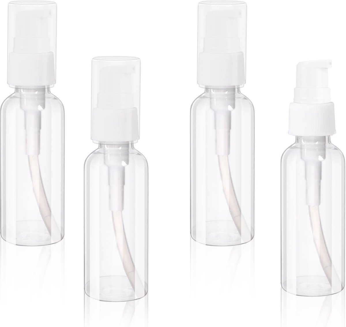 Sliverdew 4 Pcs Pump Bottles 50ml Transparent Travel Dispenser Bottle Airless Pump Dispenser Plastic Empty Air Travel - ShopVlot