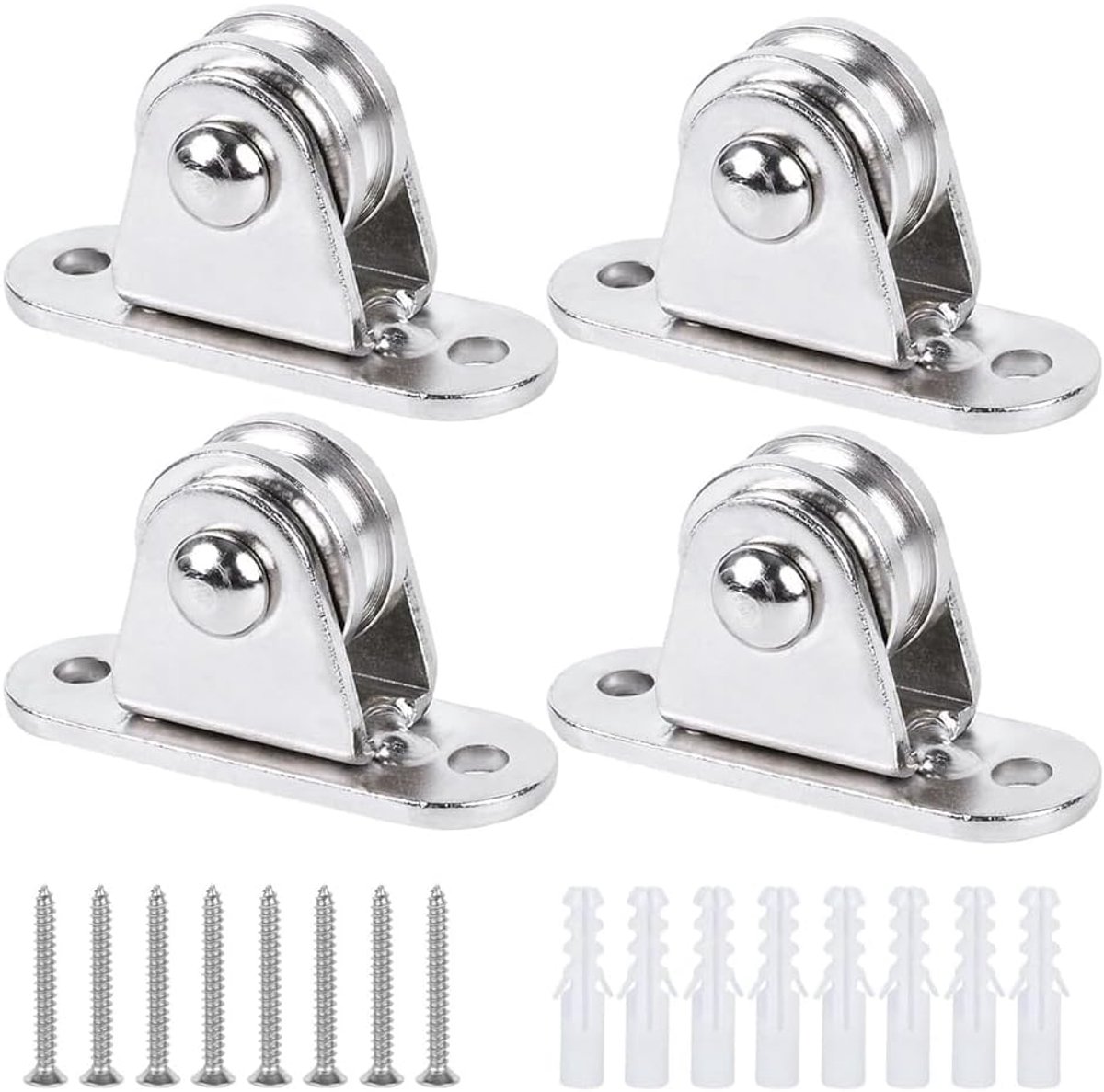 Katrolblok, 2,5 cm, roestvrij staal, mini-katrolset, duplex, wrijvingsvrij, stil, zwaar wiel, vaste katrolset, 1 set - ShopVlot