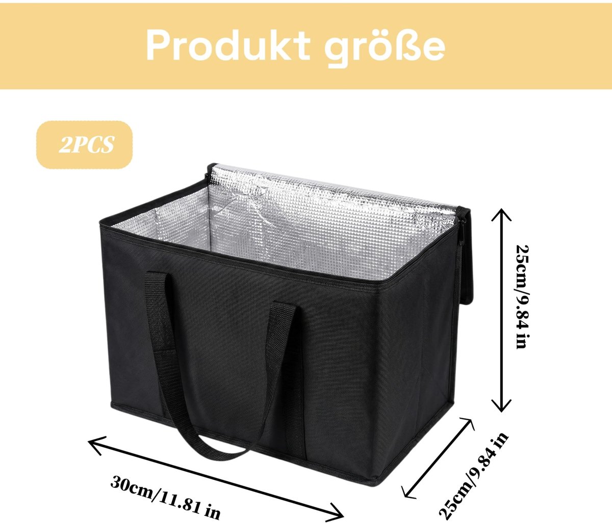 Koeltas, 2 stuks, opvouwbare koeltas, grote picknicktas, geïsoleerde tas, herbruikbare koeltas, boodschappentas voor - ShopVlot