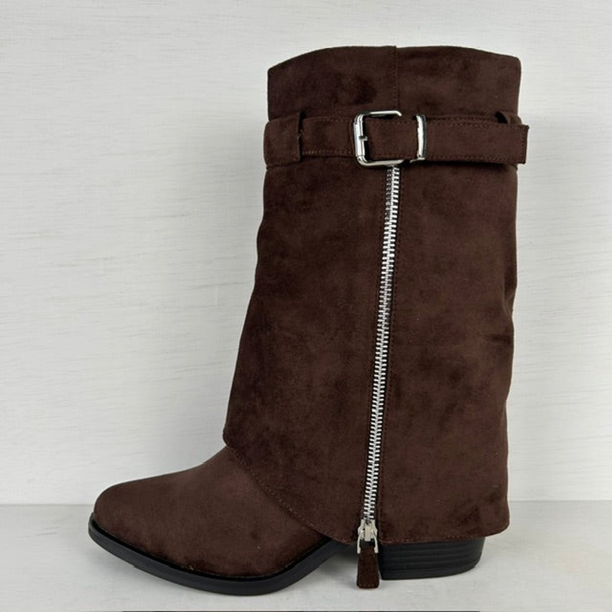 Stoere cowboylaarzen met sierlijke flap bruin Bruin / 37