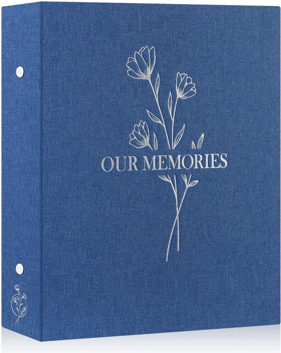Fotoalbum 10 x 15 cm - linnen omslag - insteekvakjes - voor 400 portretfoto's, 'Our memories' - ShopVlot