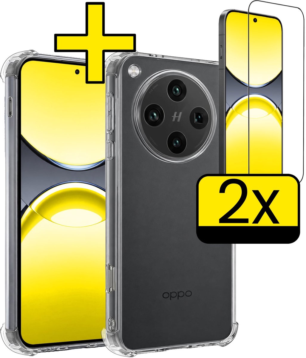 Hoesje - Met Screenprotector - 2 Stuks - Geschikt voor OPPO Find X8 Pro - Sterk & Shockproof - Siliconen Case - Back Cover - Telefoon Hoes - Shock Proof - Telefoonhoesjes - Transparant