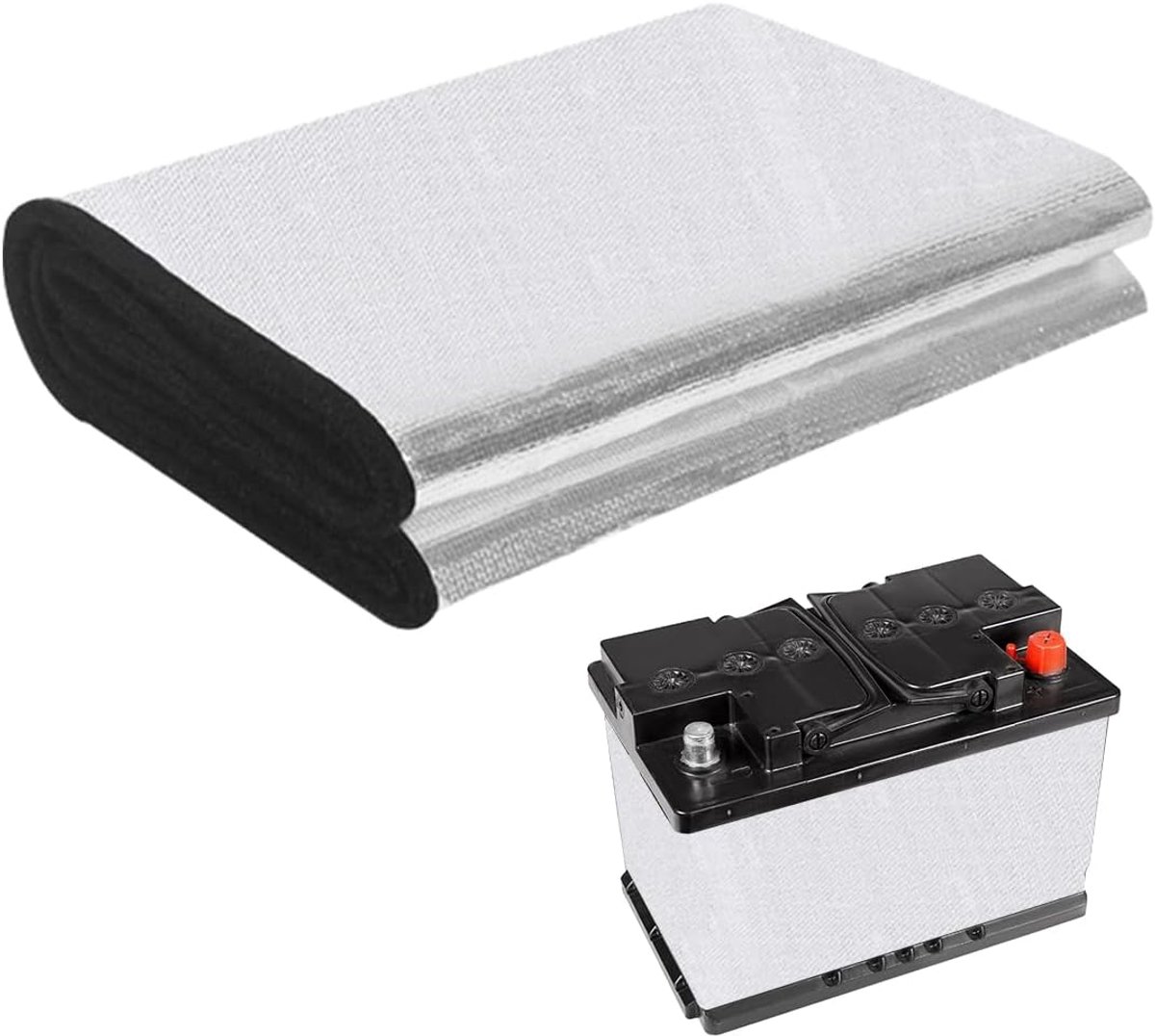 Batterij isolatiekit 18 cm x 1 m - dubbelzijdig - vlamvertragend - optimale bescherming voor auto - ShopVlot