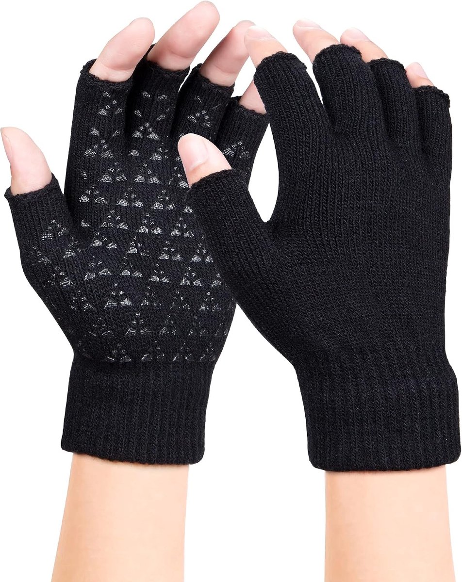 Vingerloze winterhandschoenen - thermisch - zwart - perfect voor sportieve activiteiten - ShopVlot