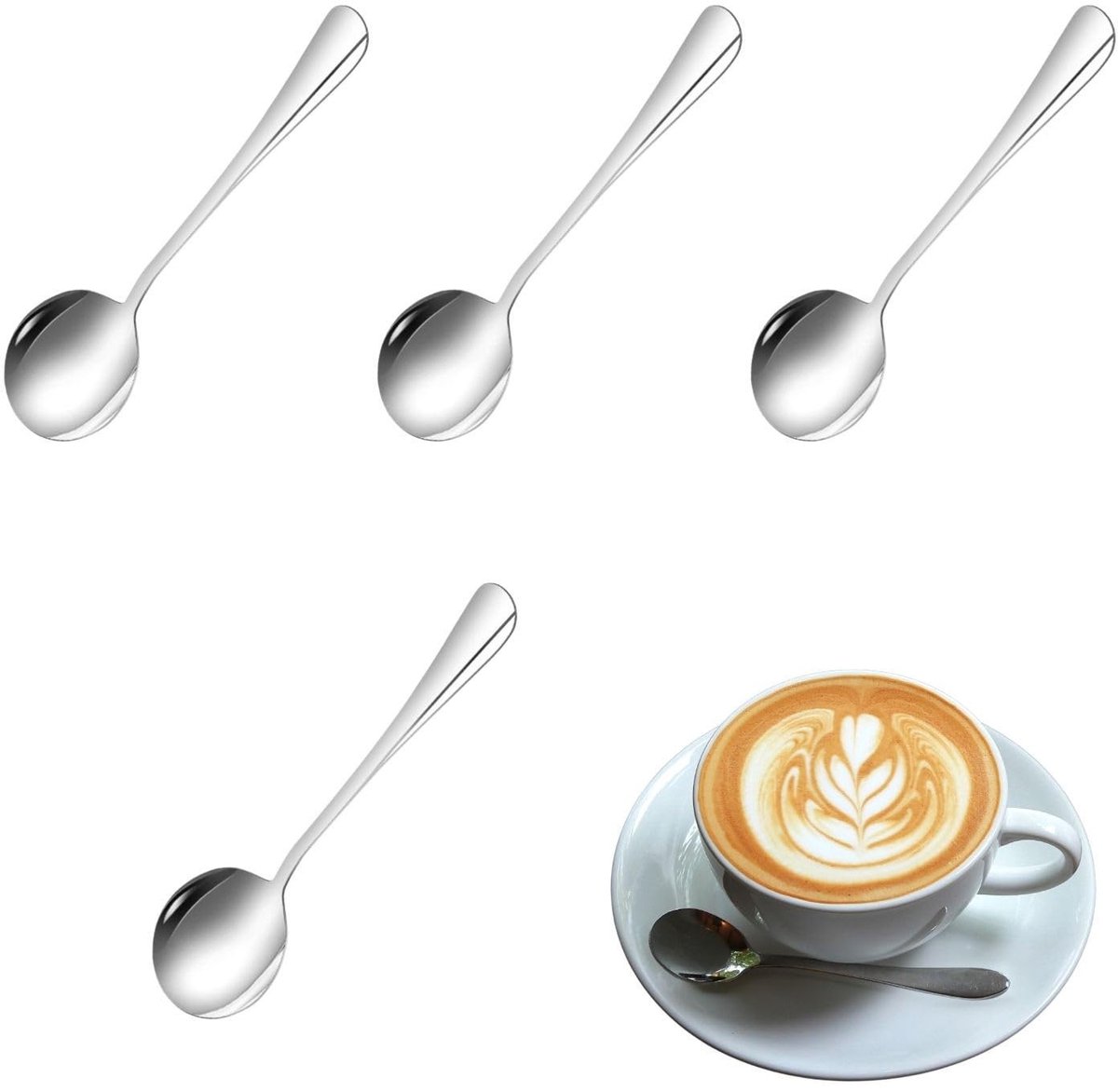 Solidchoice - Set van 4 RVS Espresso Koffielepels