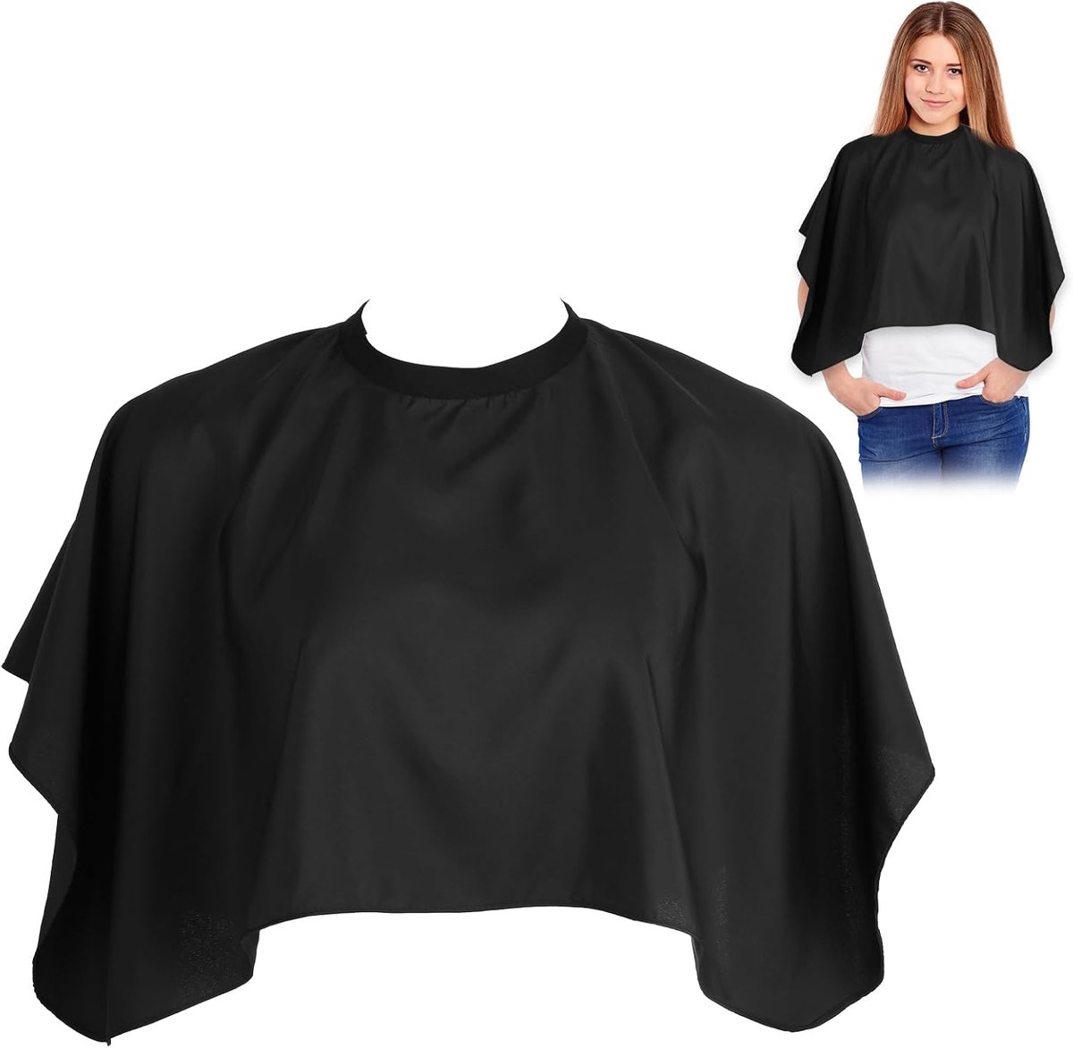 Kappercape voor volwassenen - Waterproof - Zwart - Ideaal voor knippen en kleuren - ShopVlot