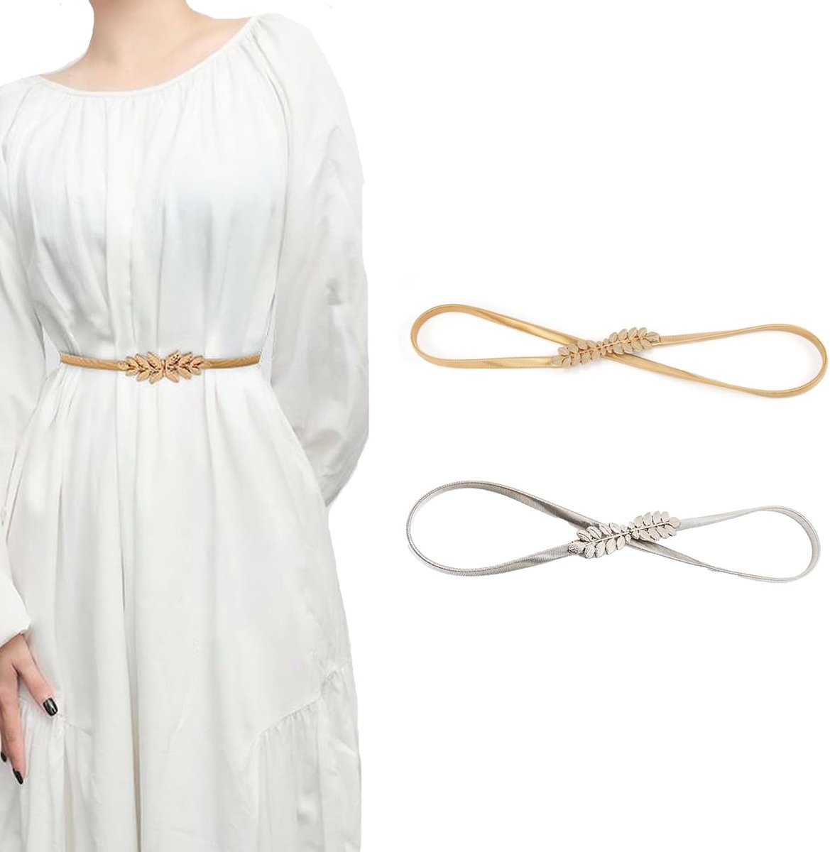Stretch belt dames - elastische tailleband - bladeren design - perfect voor feesten - ShopVlot