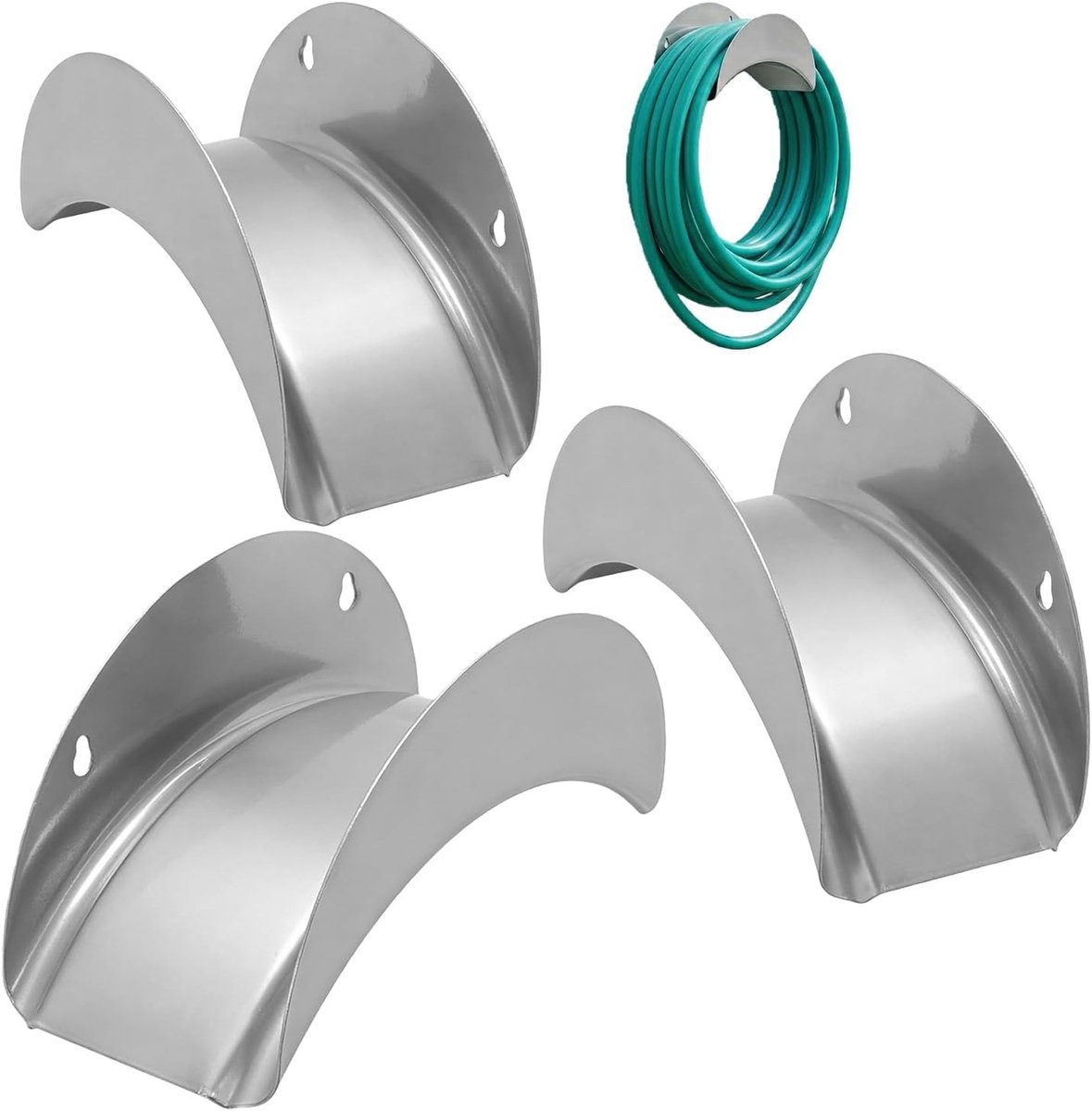 Wandslanghouder - Grijs - 26 x 12 x 11,5 cm - Metalen Slangophanging - Voor Tuinslangen en Kabels