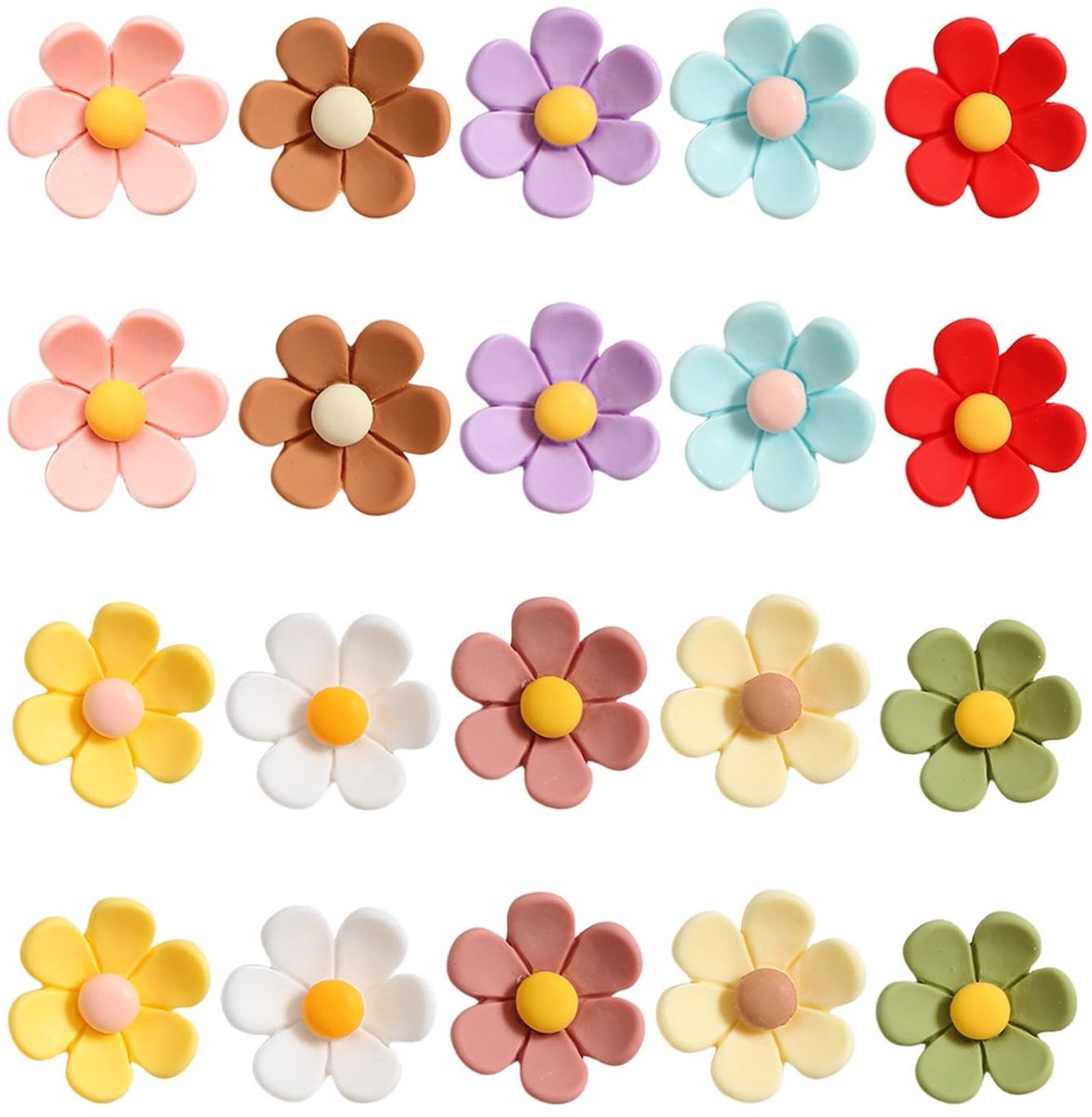 Solidchoice - Set van 20 3D Bloem Magneten voor Koelkast en Whiteboard