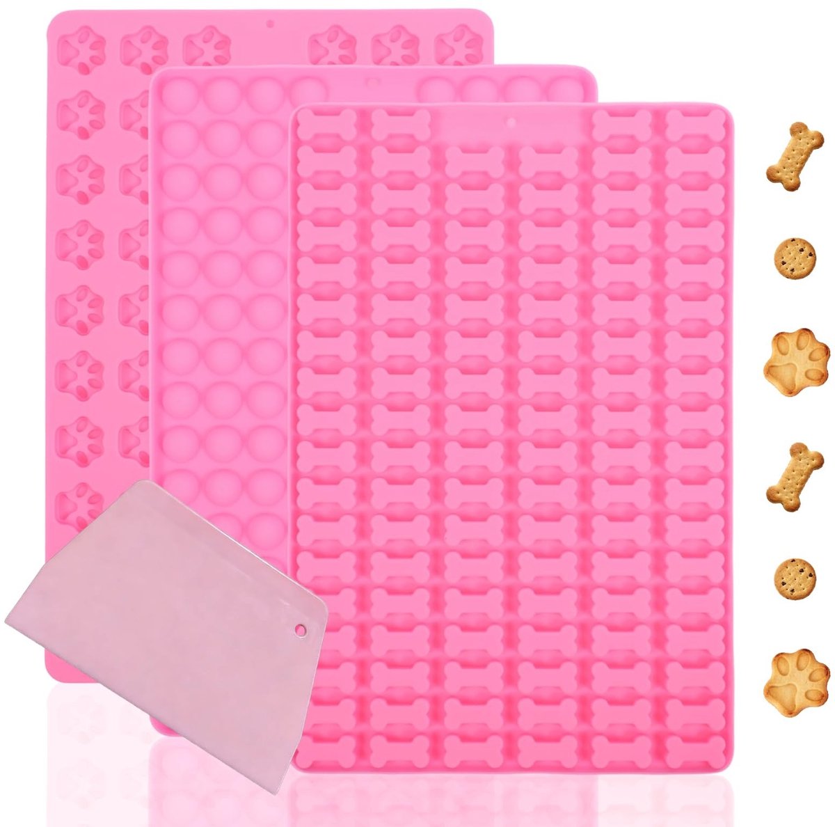 Solidchoice - Siliconen Bakmat voor Hondensnacks, Set van 3 Herbruikbare Matten