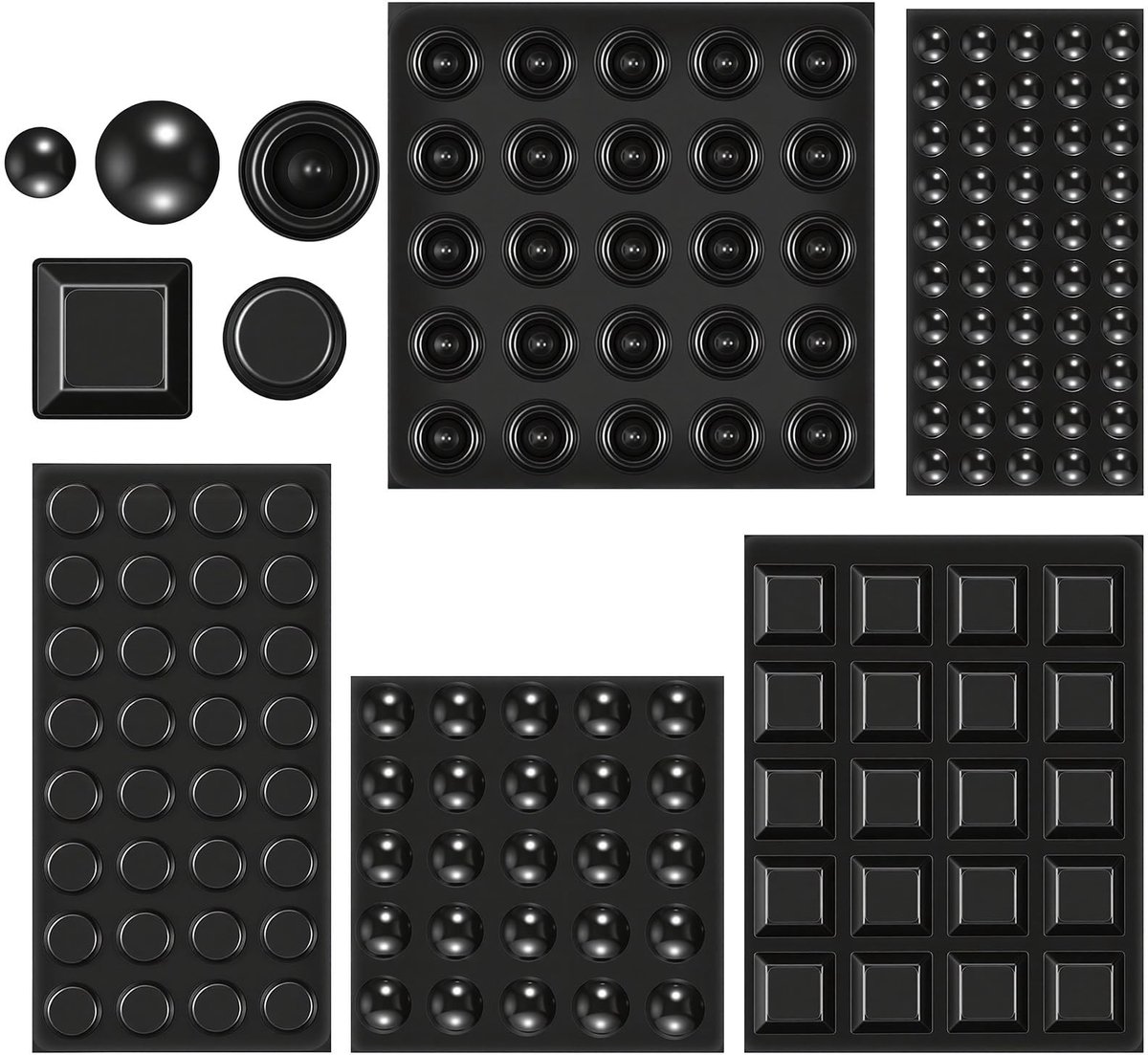 Solidchoice - 202 Stuks Zwarte Siliconen Anti-Collisie Pads voor Meubels