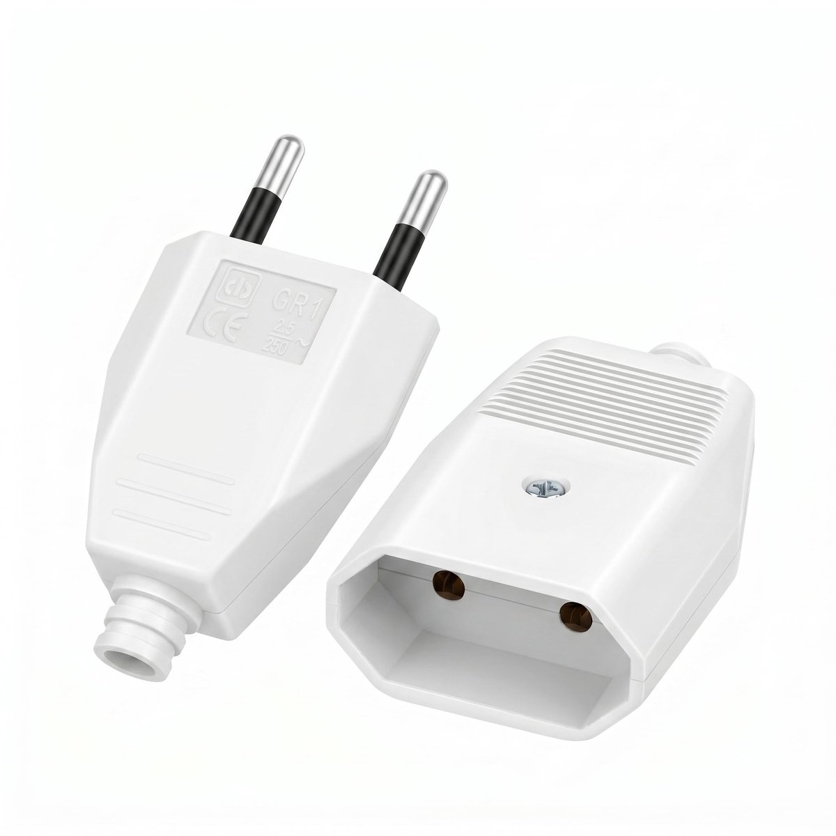 Solidchoice - Set van 2 Eurostekkers Plat 250V 2,5A