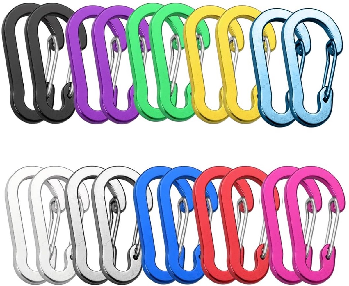 Solidchoice - 20 Stuks Aluminium Carabiner Haken voor Sleutels en Outdoor