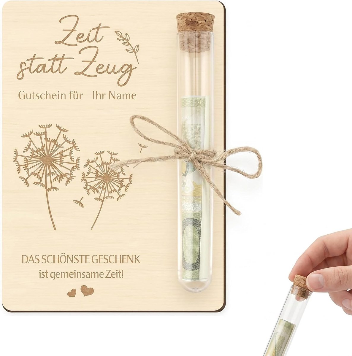 Houten wenskaart communie 12,5 x 9 cm - natuurlijk hout - envelop voor geld en felicitatie - origineel cadeau - ShopVlot