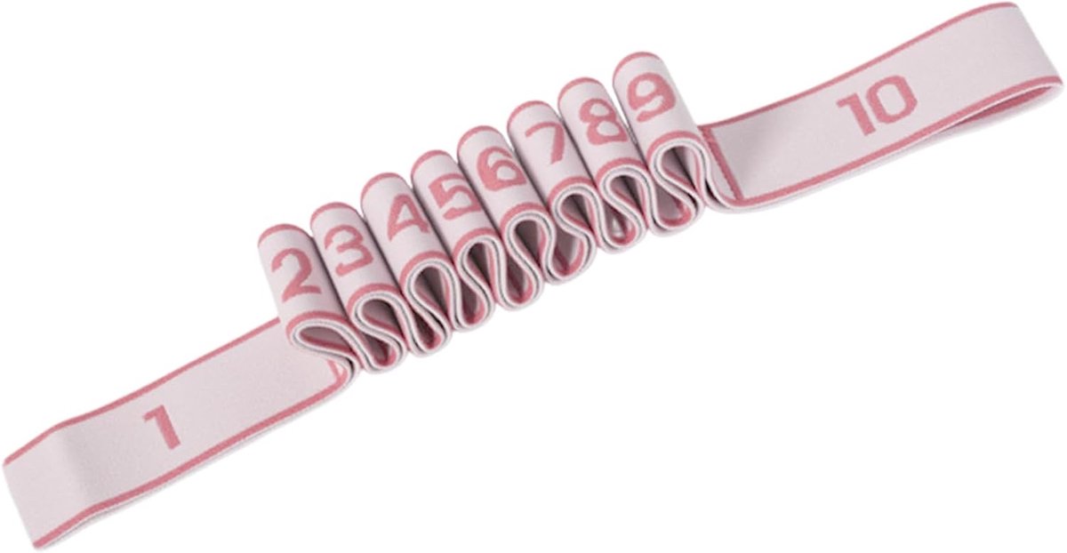 Yoga Stretch Band 120 cm - 10 banden - elastisch - verbeter flexibiliteit - ShopVlot