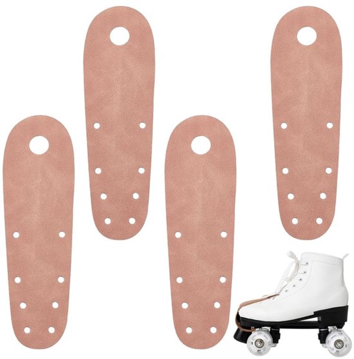 Teenbeschermers Universeel - 4 Stuks - Duurzaam Imitatiesuède - Rolschaats Accessoire - 55 mm Breed - 180 mm Lang - Skatebeschermers
