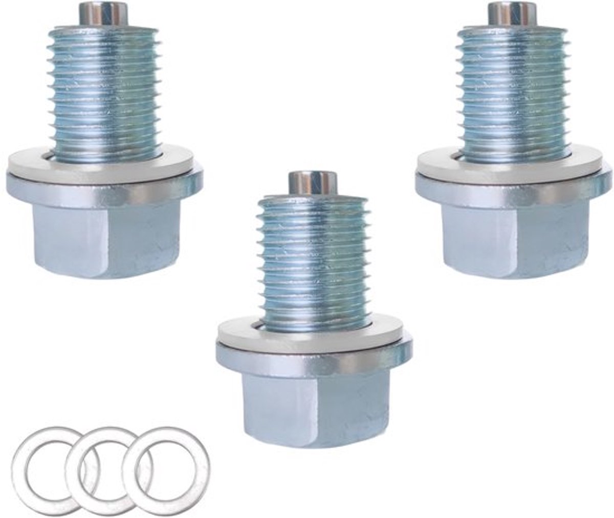 Olieaftapschroef M14 x 1,5 - Magnetische Olieafvoerschroef - Afdichtring - Voor Auto's/Boten/Motorfietsen - Duurzaam A3-Staal - 3 Stuks - Afvoerschroef