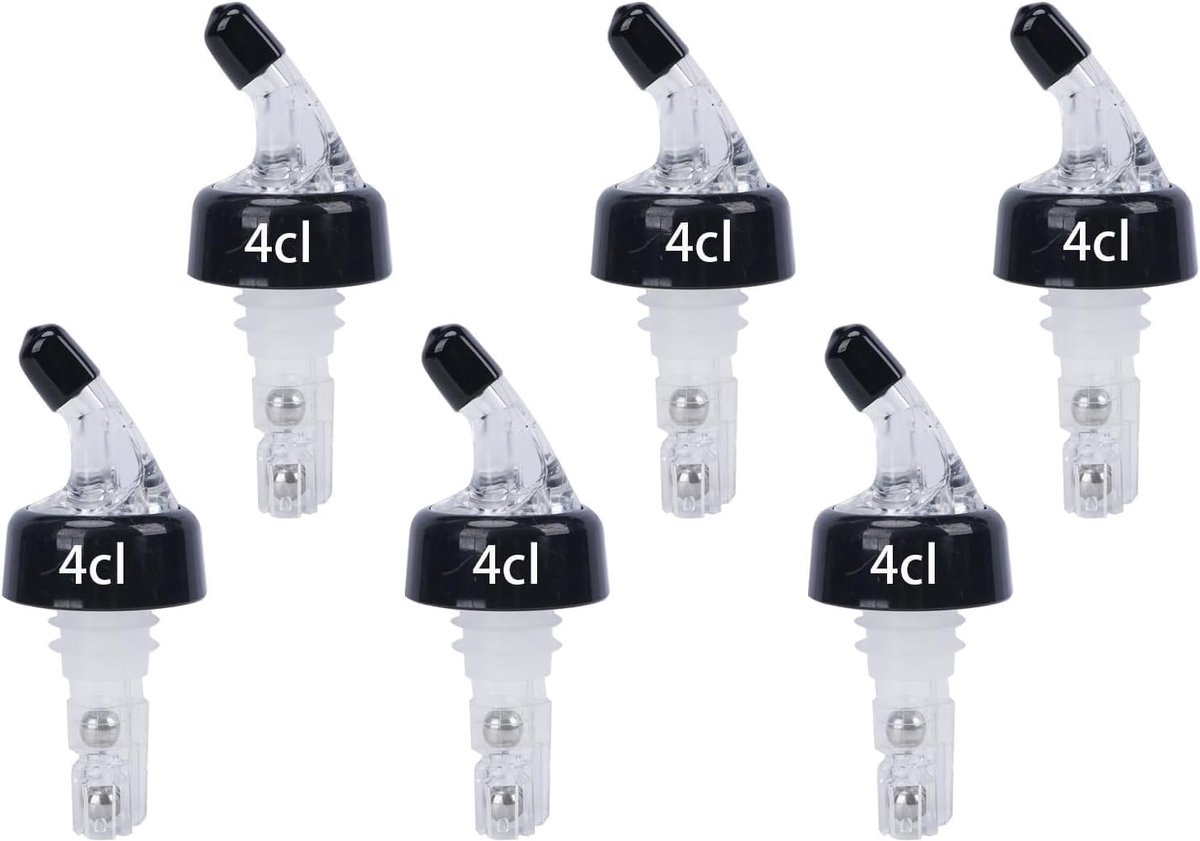 6 pcs pouring spout for oil, 4 cl, doser, wine bottle, cork - pouring spout for cocktails, plastic, liqueur, pouring - ShopVlot