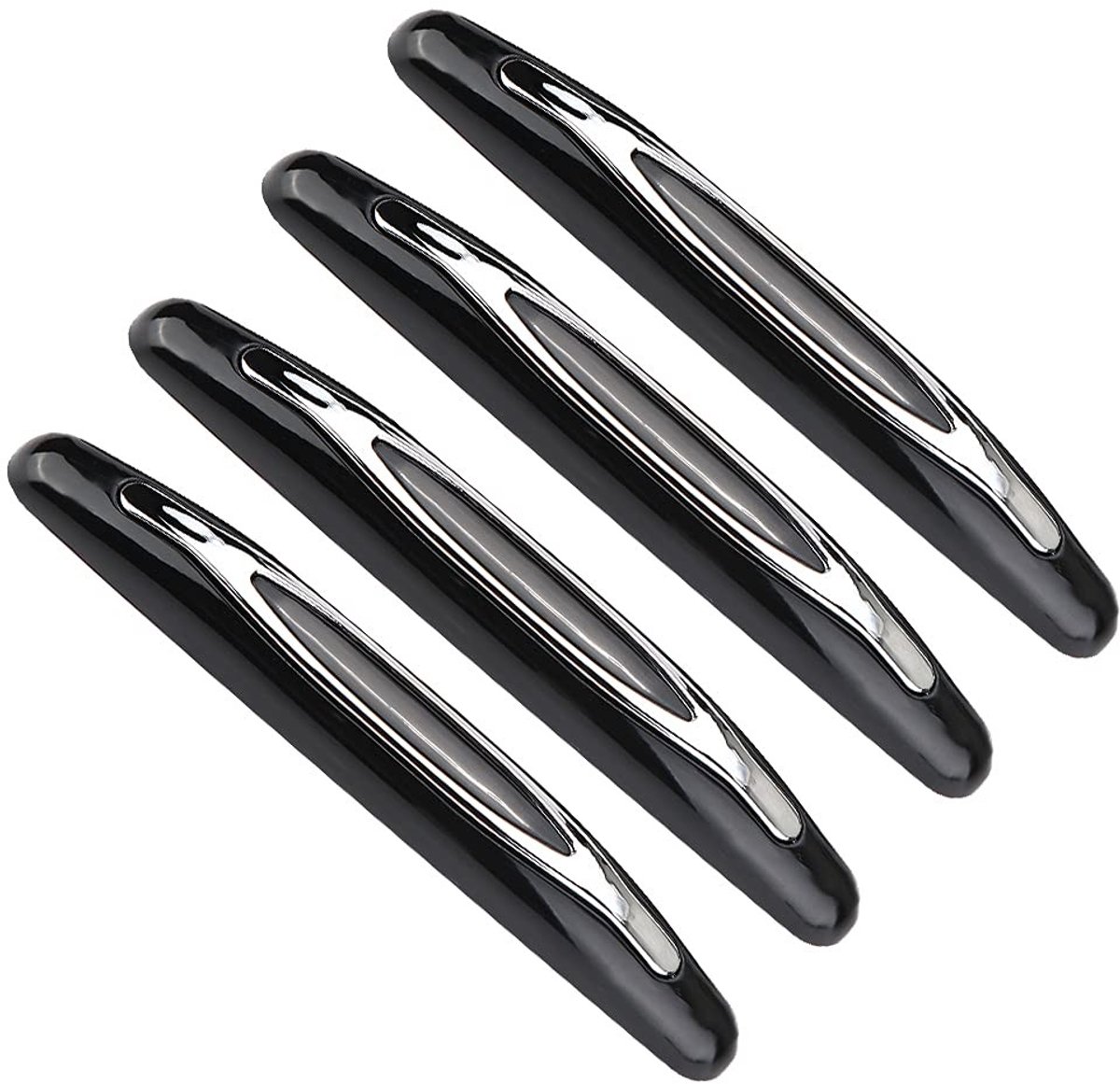 Solidchoice - Metalen bumpers - Auto-accessoires - Beschermstrips voor autodeuren - Zwart - Wrijvingsstrips - Ideaal voor buitengebruik - 4 stuks