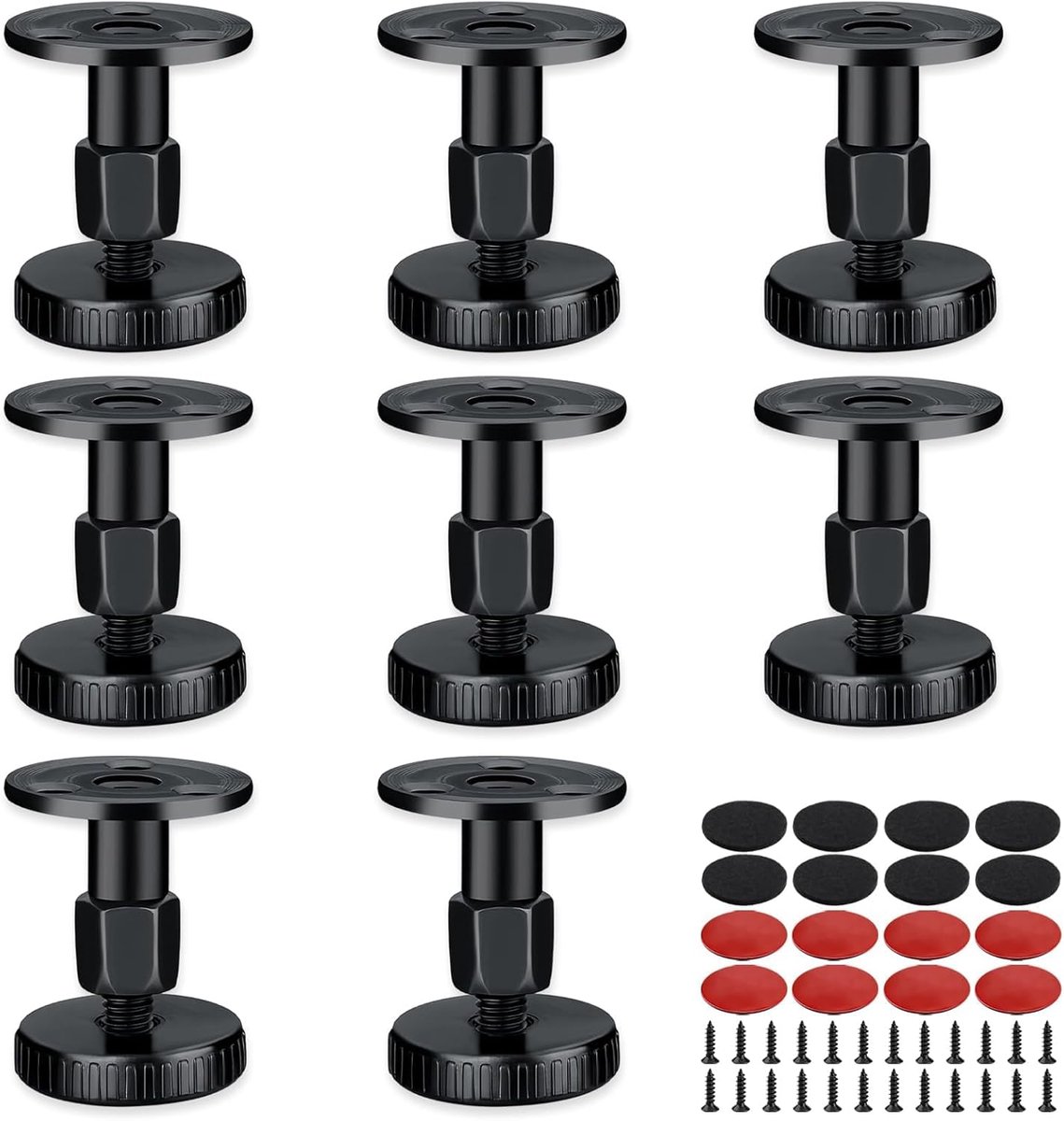 8 Pieces Height Adjustable Legs 27-64 mm Height Adjustable Legs Heavy Load Black with Non-Slip Pad for Tables - ShopVlot