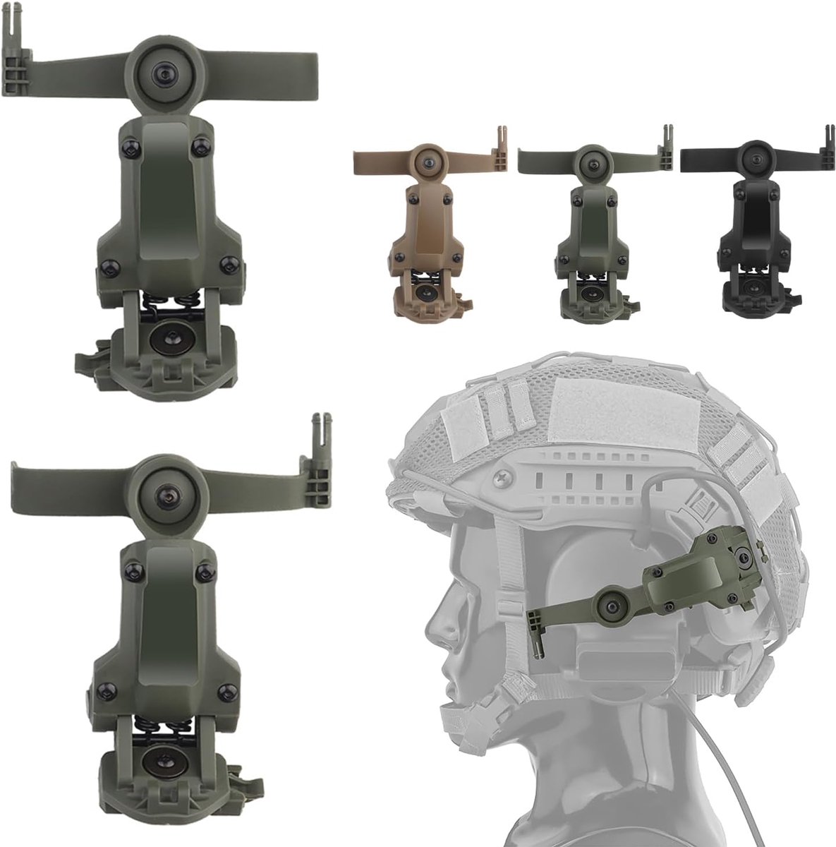 Quick Helmet ARC Rail Adapter COMTAC3 Tactical Pickup Headset Suspension Headphone Bracket Multi-Angle Rotation for - ShopVlot