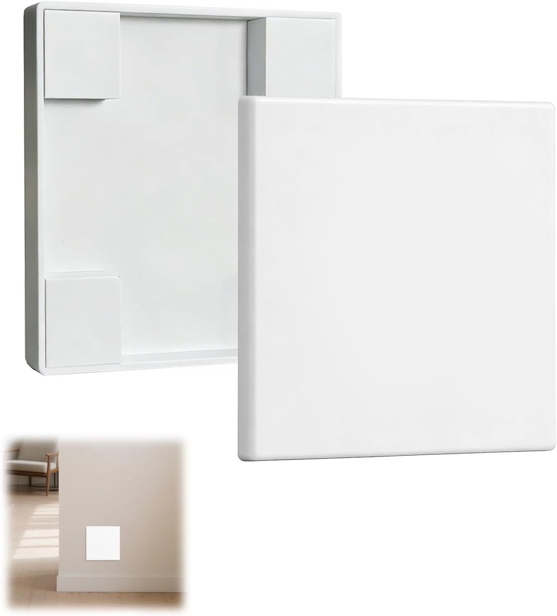 Set of 2 empty plastic wall plates 8.6 x 8.7 cm white, for sockets or switches not used - ShopVlot