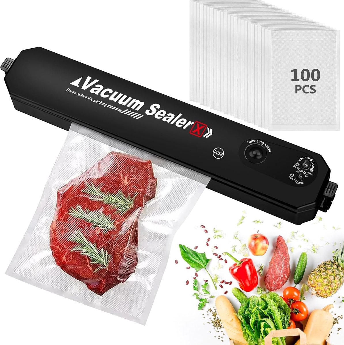 Vacuum machine for food vacuum cleaner vacuum sealer, foil welder, automatic vacuum sealer for dry or moist food and - ShopVlot