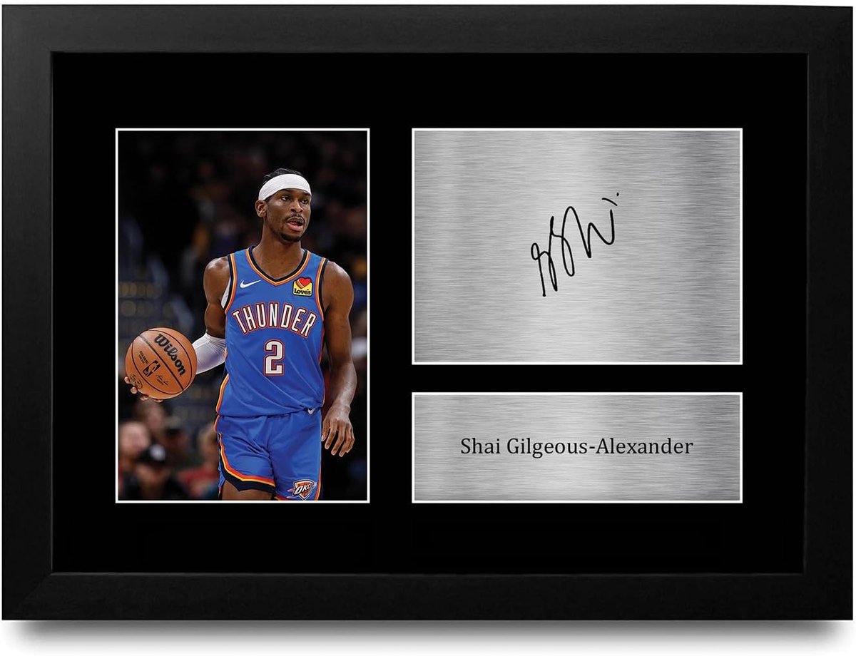 HWC Trading FR A4 Shai Gilgeous-Alexander Oklahoma City Thunder Basketball Gifts Printed Signed Signature Picture For - ShopVlot
