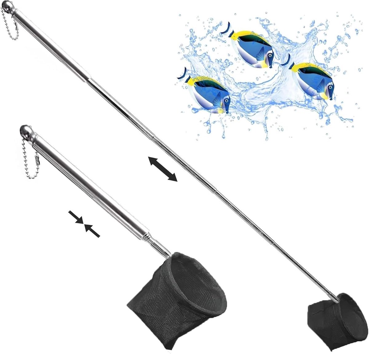 Fish Net Fish Net Fish Net with Telescopic Handle Stainless Steel for Catching Small Fish and Shrimp and Cleaning - ShopVlot