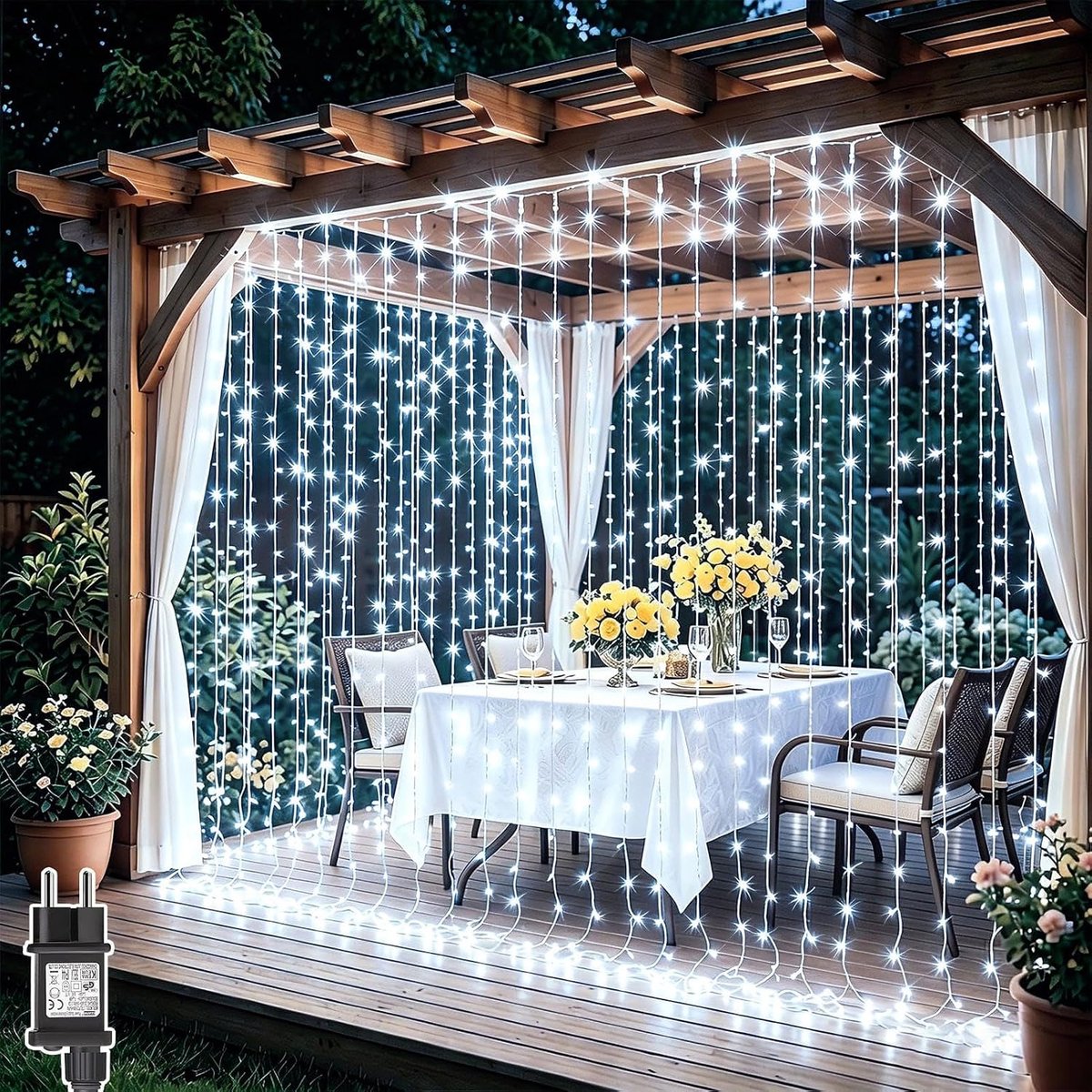 300 LED Fairy Lights 3 x 3 m with Plug Timer 8 Modes Waterproof for Christmas, Room, Balcony, Christmas Party, Indoor - ShopVlot