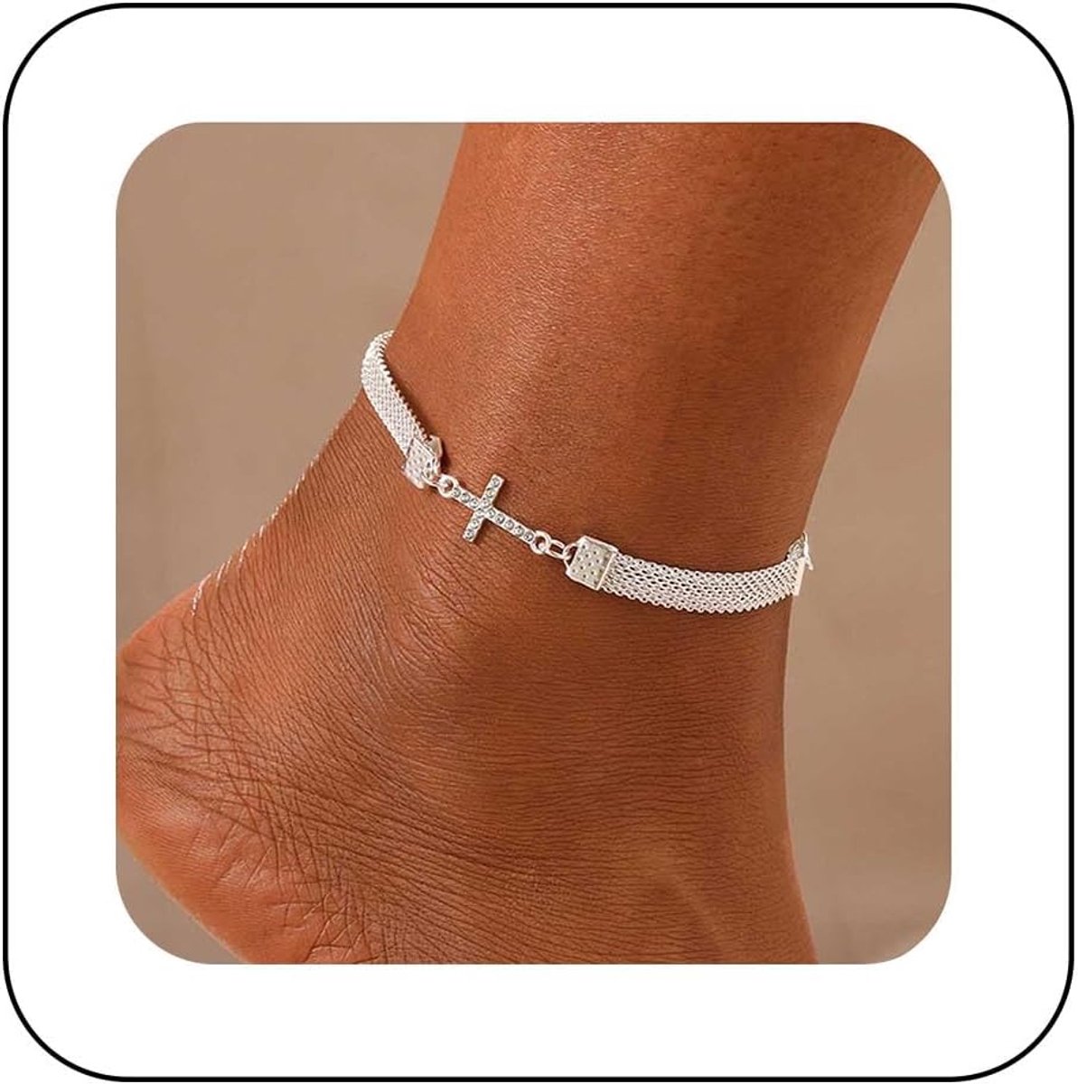 Boho Anklet Bracelets Chunky Rope Ankle Chain Statement Infinity Palm/Cross Anklet Summer Beach Foot Chain Jewelry for - ShopVlot