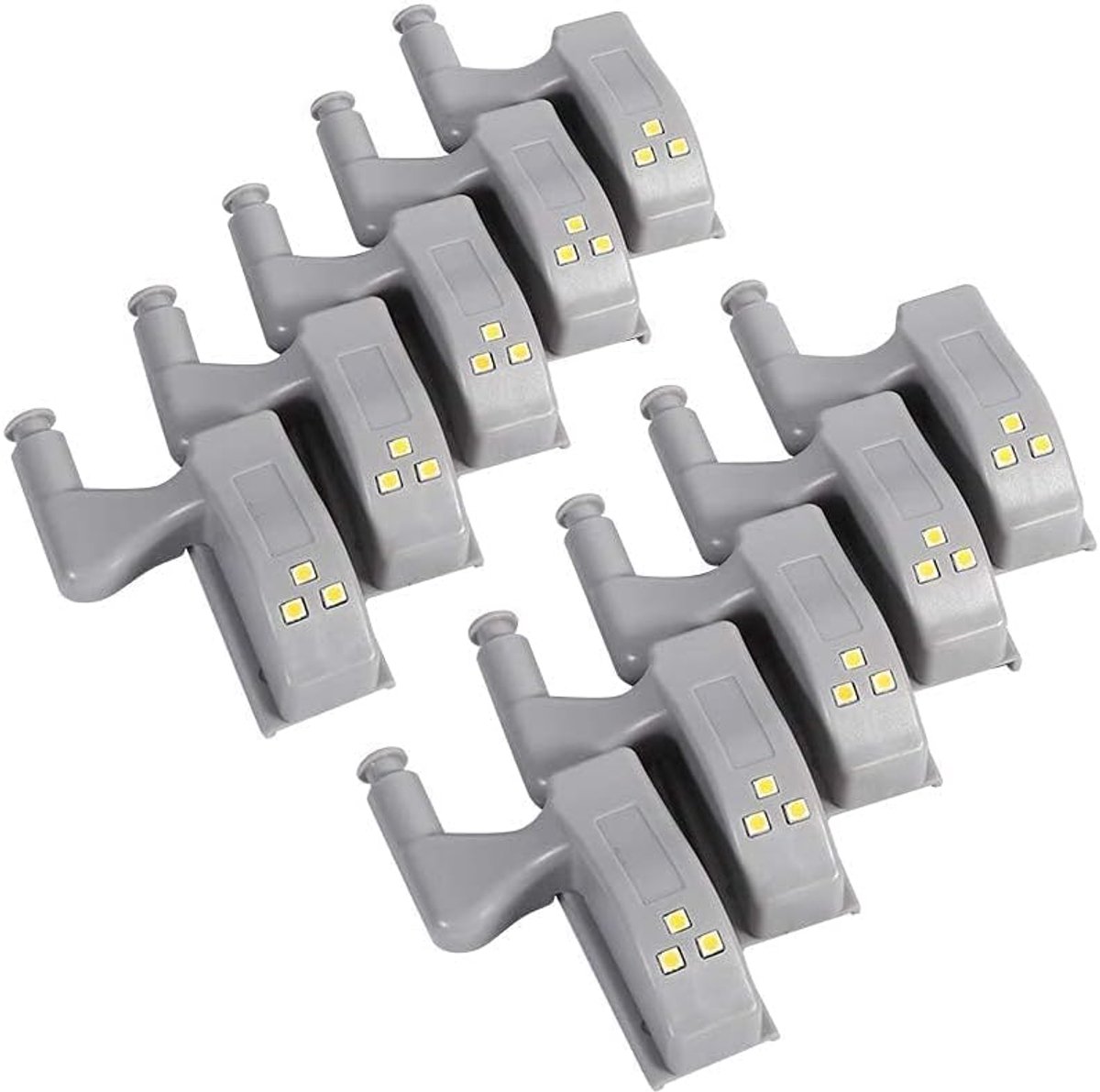 10Pcs White Inner Sensor Hinge Led Light Home Cabinet and Wardrobe Warm/Cool LED Hinge Light - ShopVlot