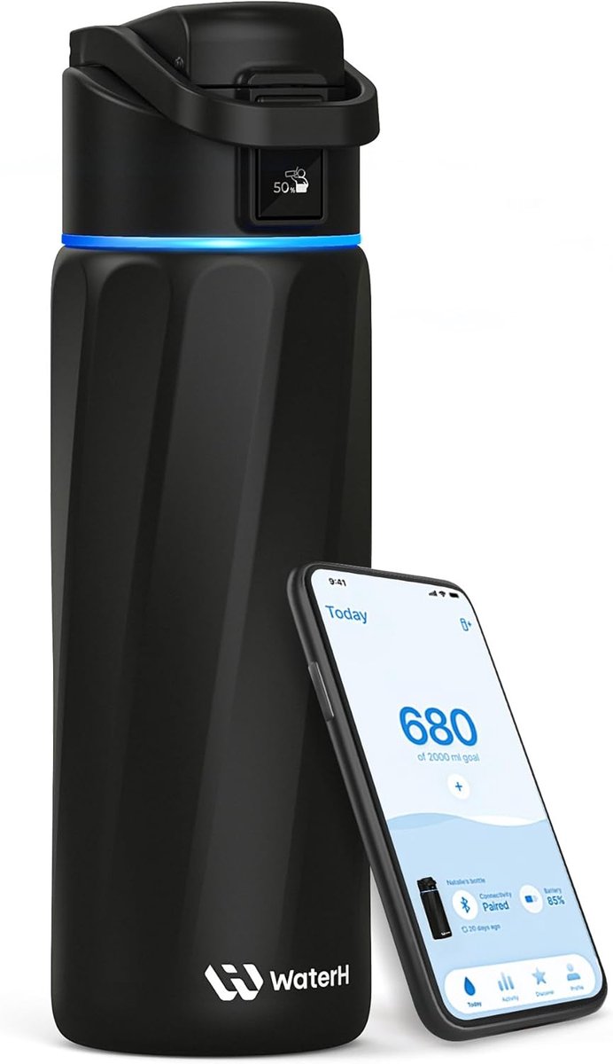 WATERH BOOST - 710ml Smart Water Bottle with Hydration Reminder and Tracker – Vacuum Insulated Stainless Steel - ShopVlot